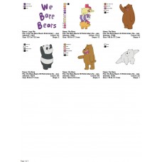 Package 6 We Bare Bears 01 Embroidery Designs